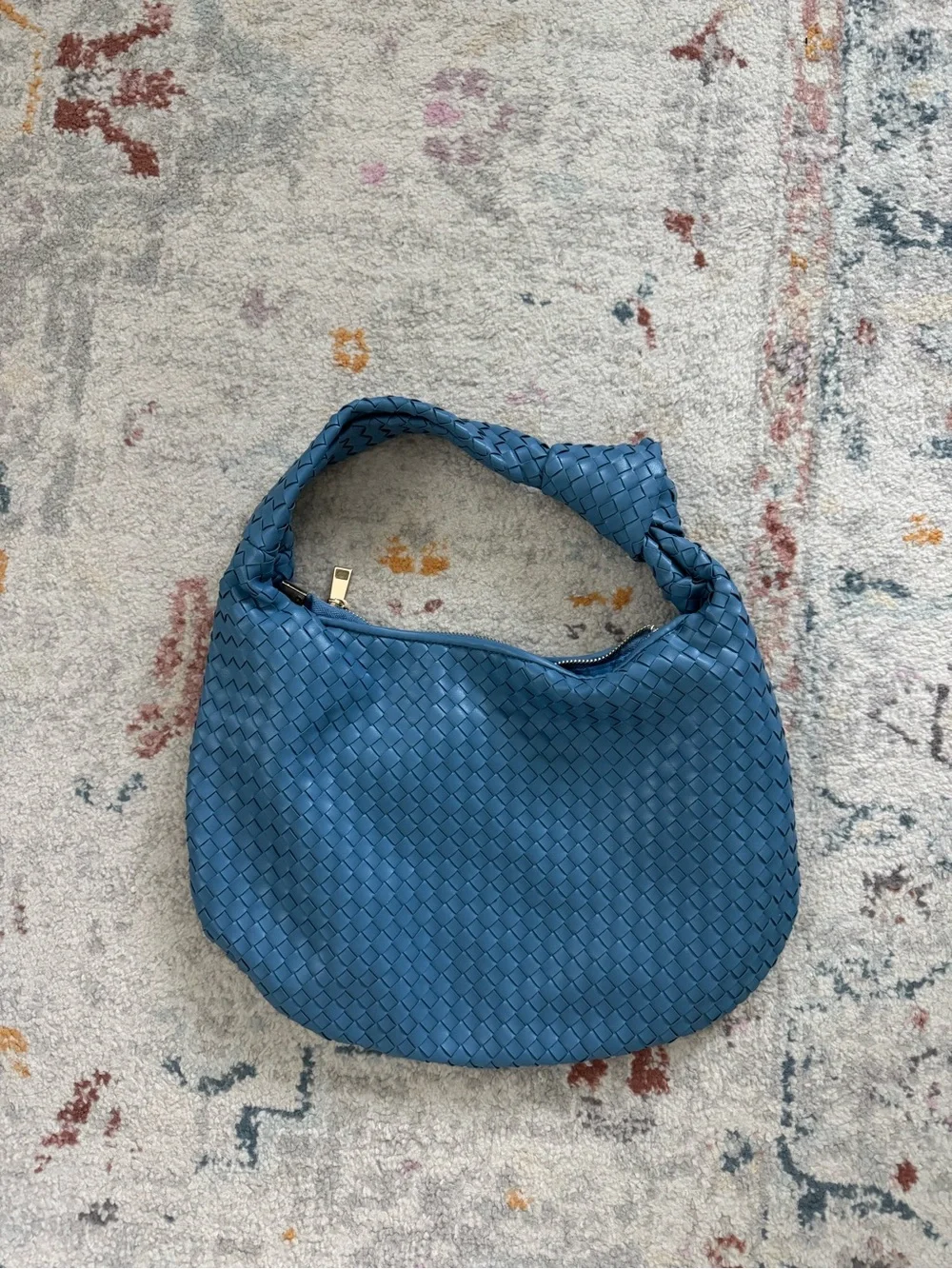 Melie Bianco Teal Woven Hobo Shoulder Bag